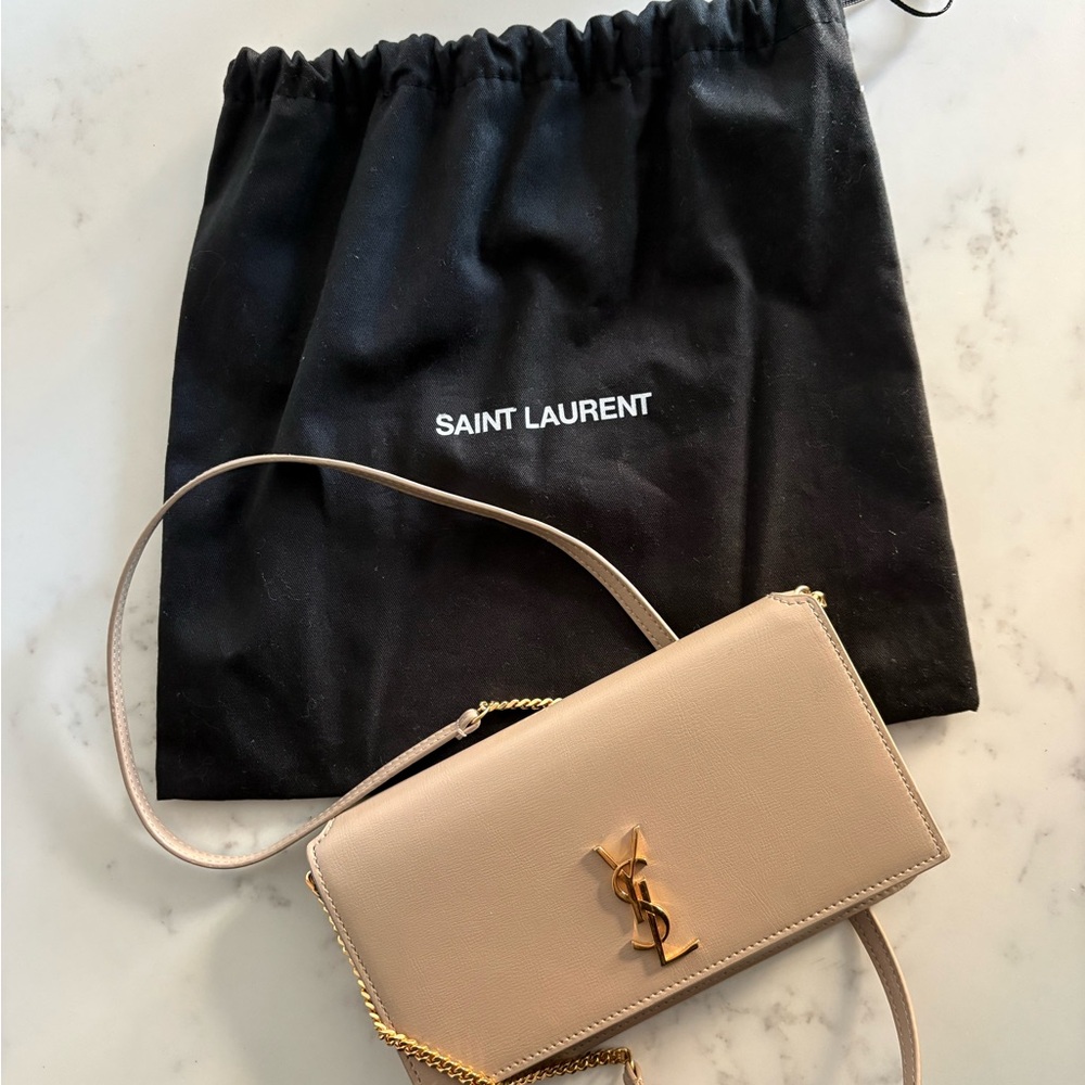 Saint Laurent Cassandre phone holder - Smooth Leather